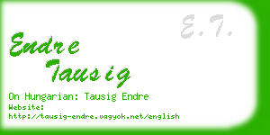 endre tausig business card